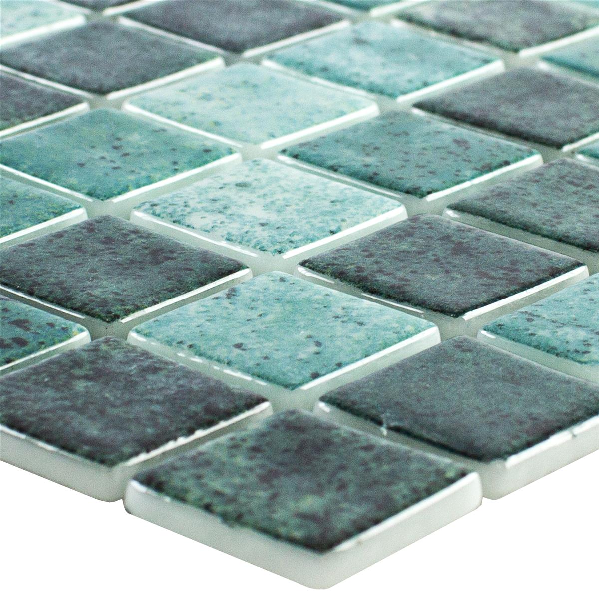 Glass Mosaic Swimming Pool Baltic Green 25x25mm