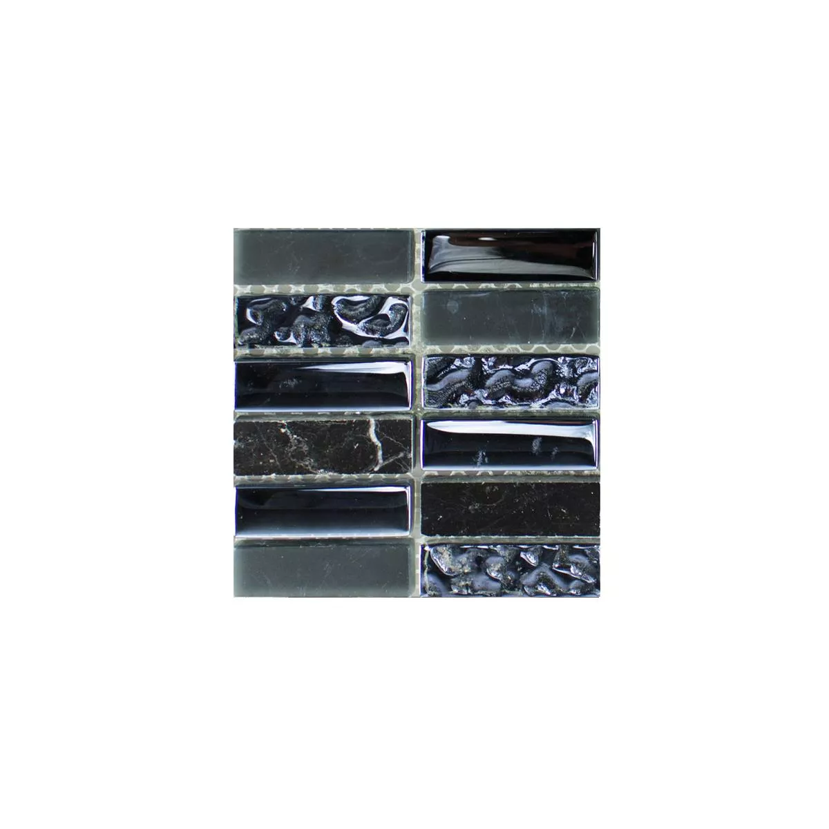 Sample Glass Natural Stone Mosaic Tile Mantra Black