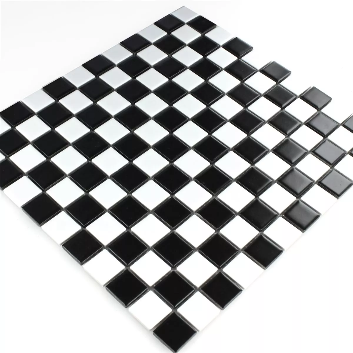 Plăci De Mozaic Ceramică Yona Negru Tablă De Șah Înghețată