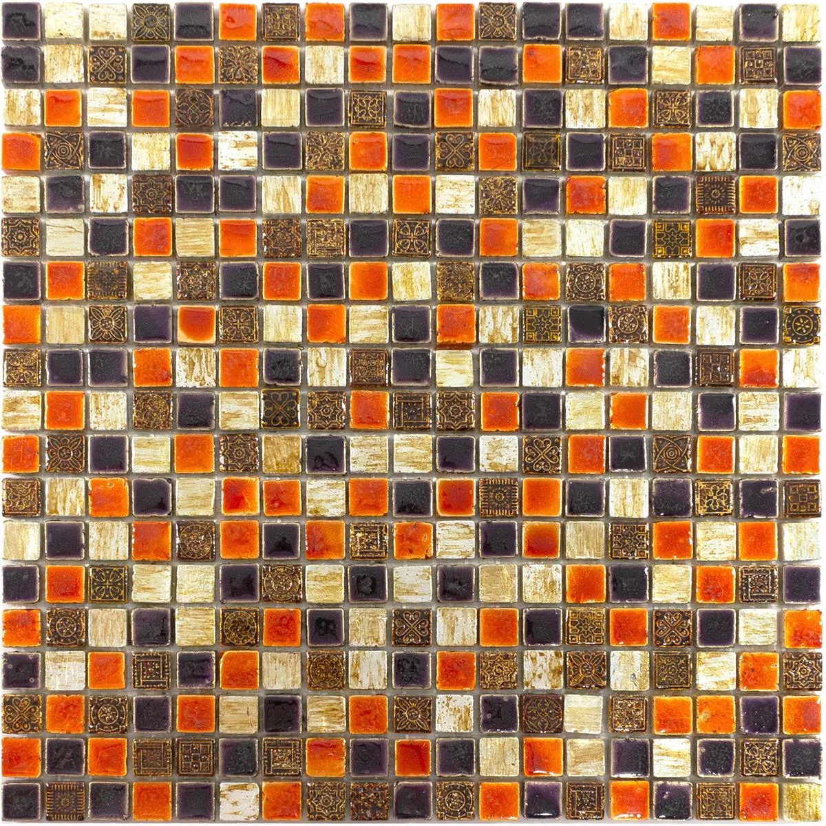 Természetes Kő Mozaik Csempe Toskana Piros Réz Mix