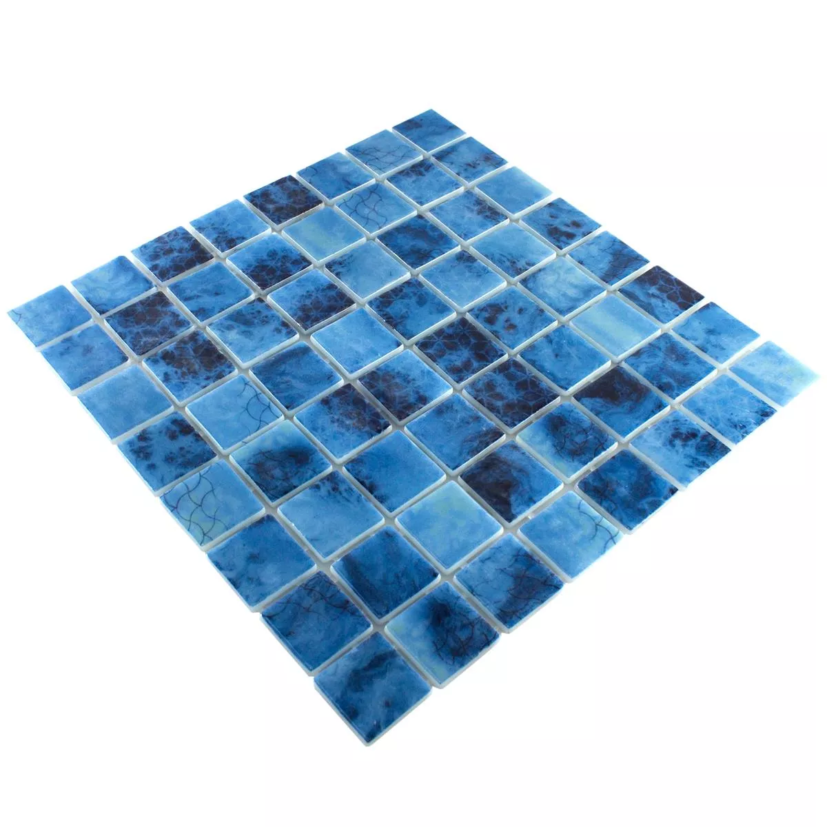 Mosaico de Piscina de Vidro Baltic Azul 38x38mm