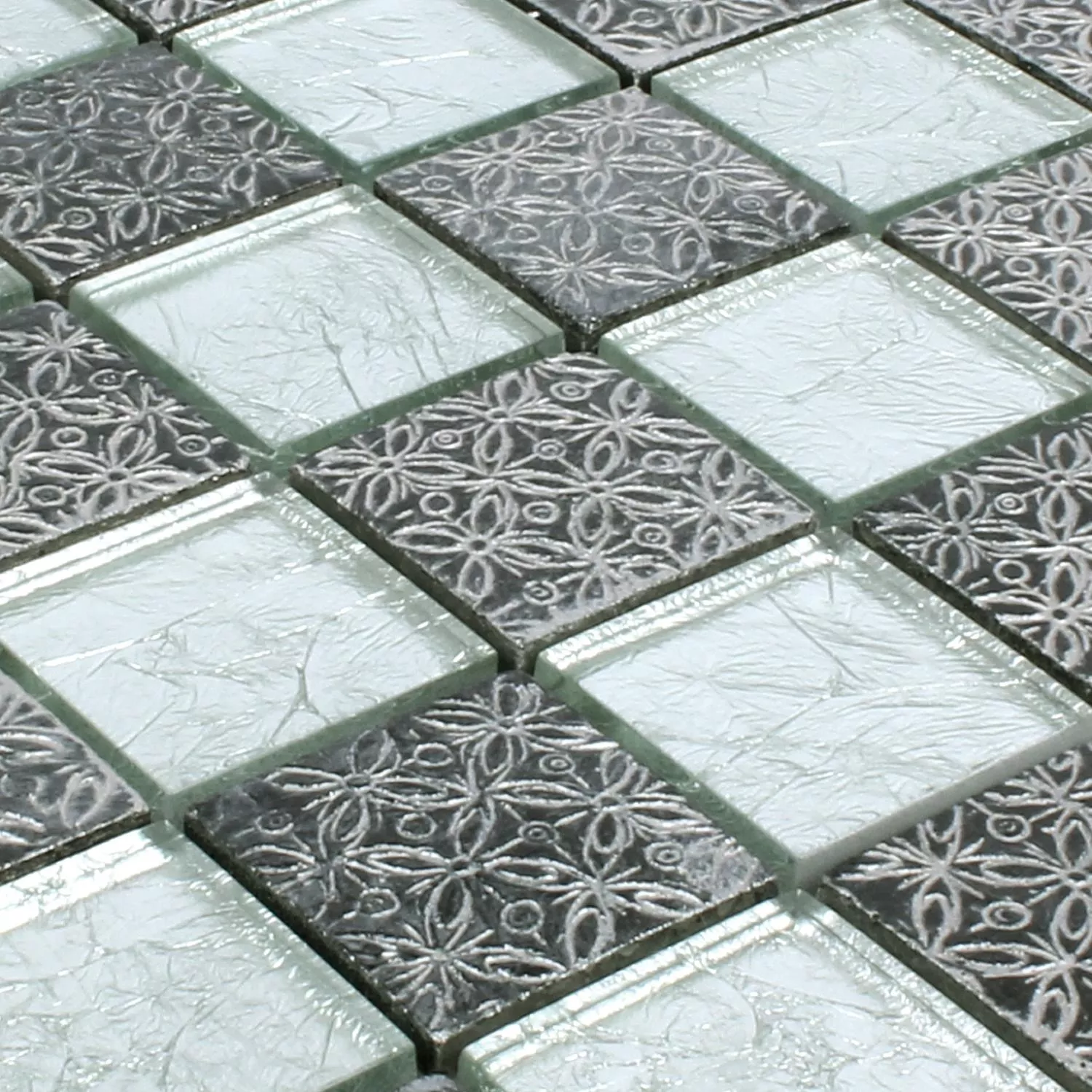 Azulejo Mosaico Vidro Pedra Natural Friesia Prata