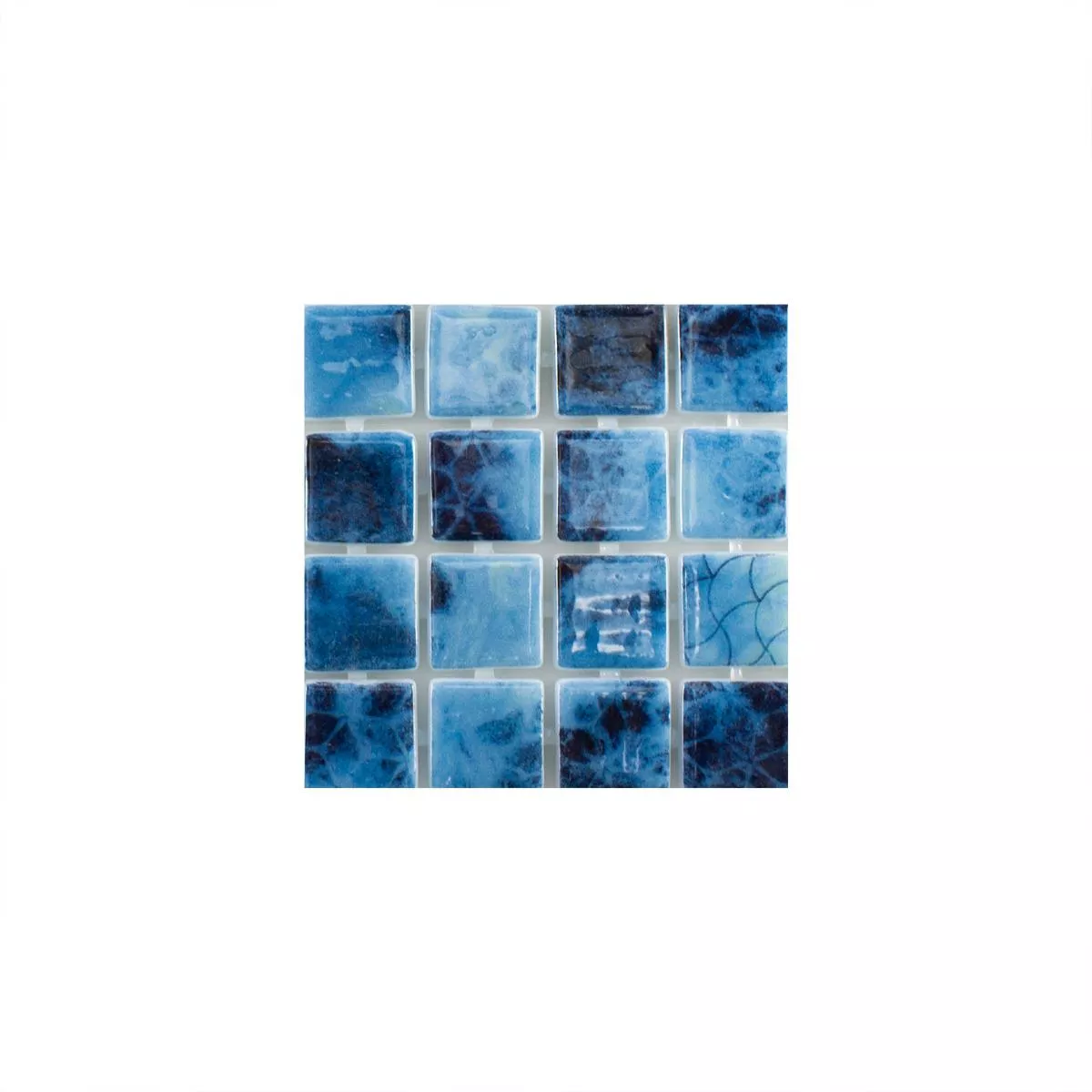Prov Glas Swimmingpool Mosaik Baltic Blå