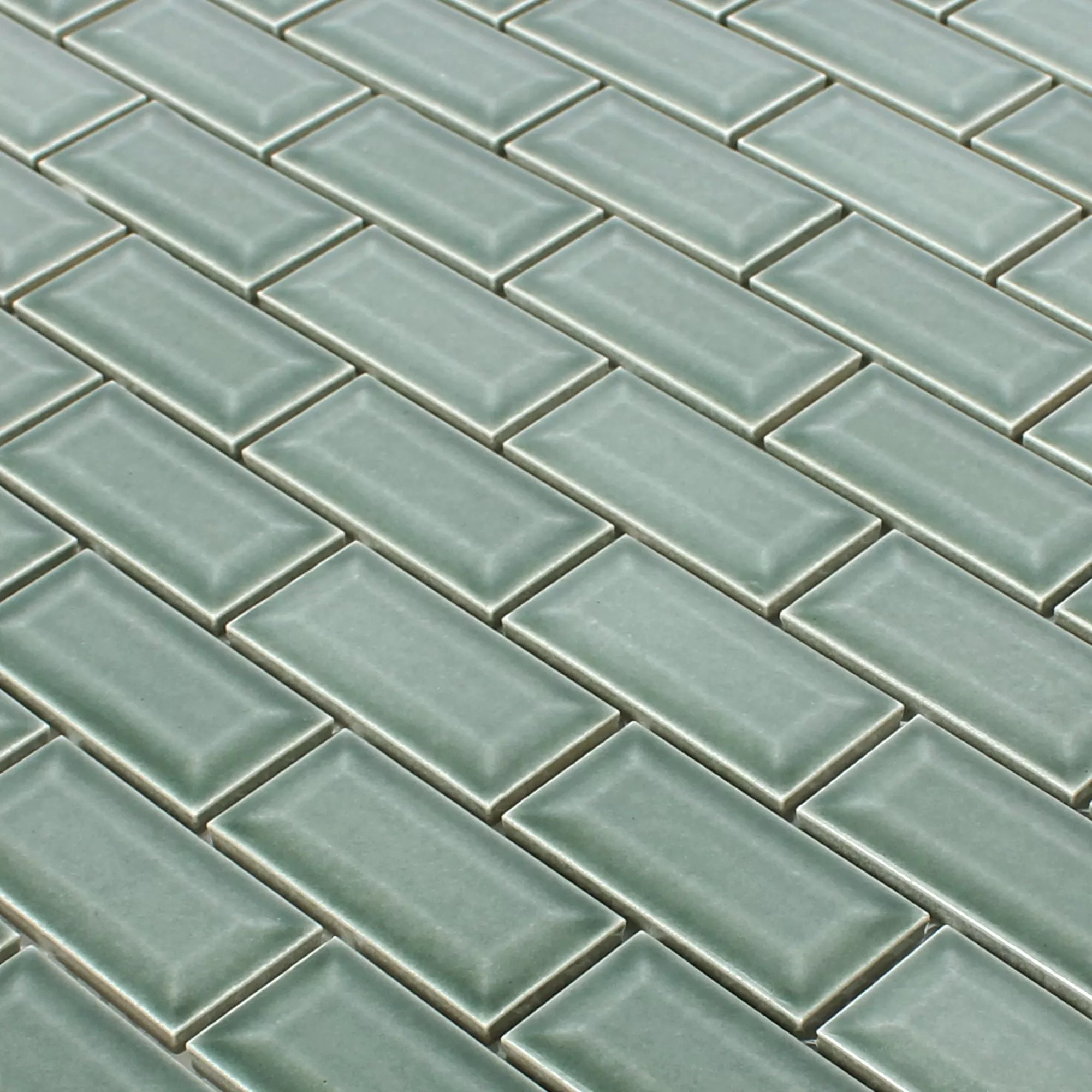 Mønster fra Keramisk Mosaikk Metro Fasett Picton Petrol Glitrende