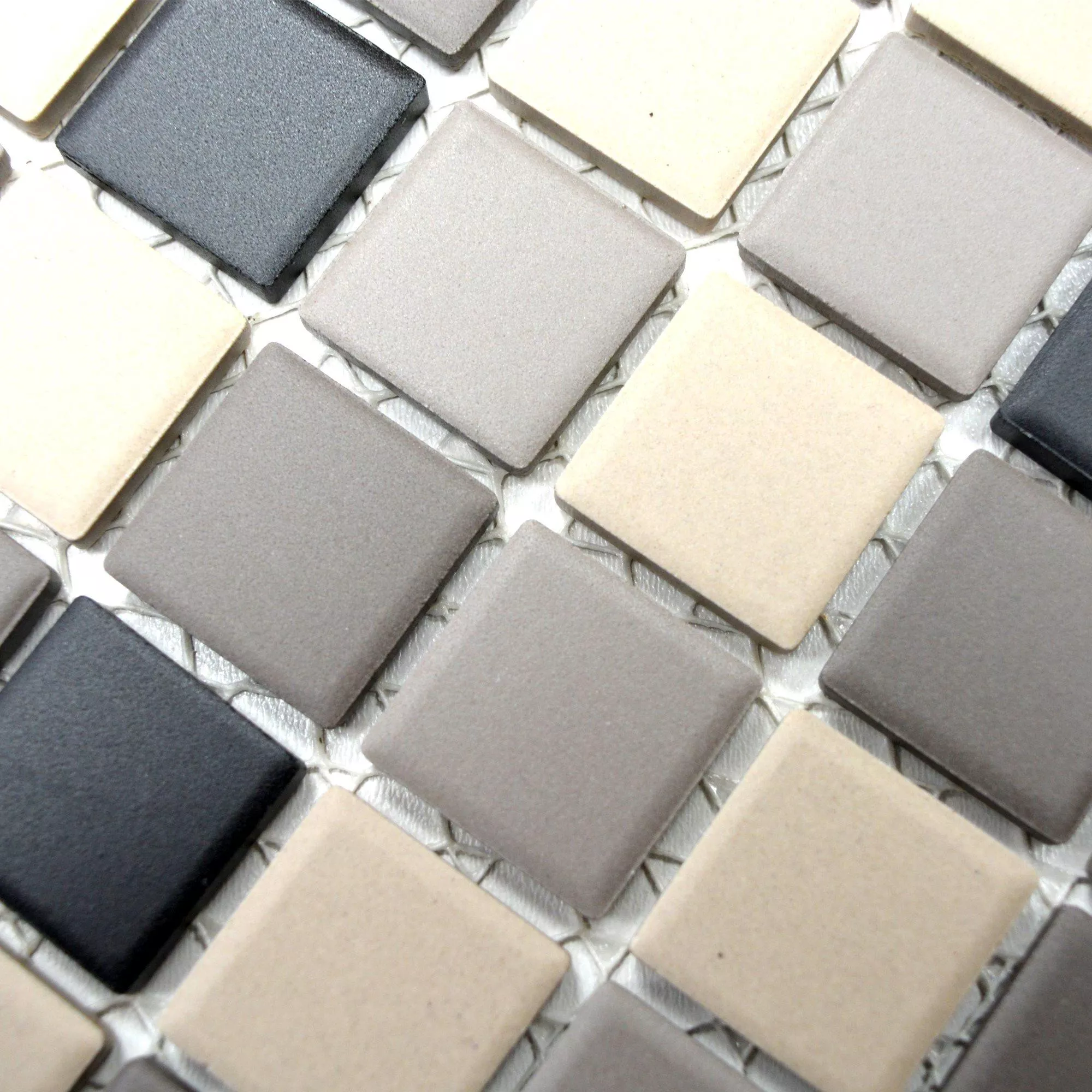 Sample Ceramic Mosaic Miranda Non-Slip Grey Beige Unglazed Q25