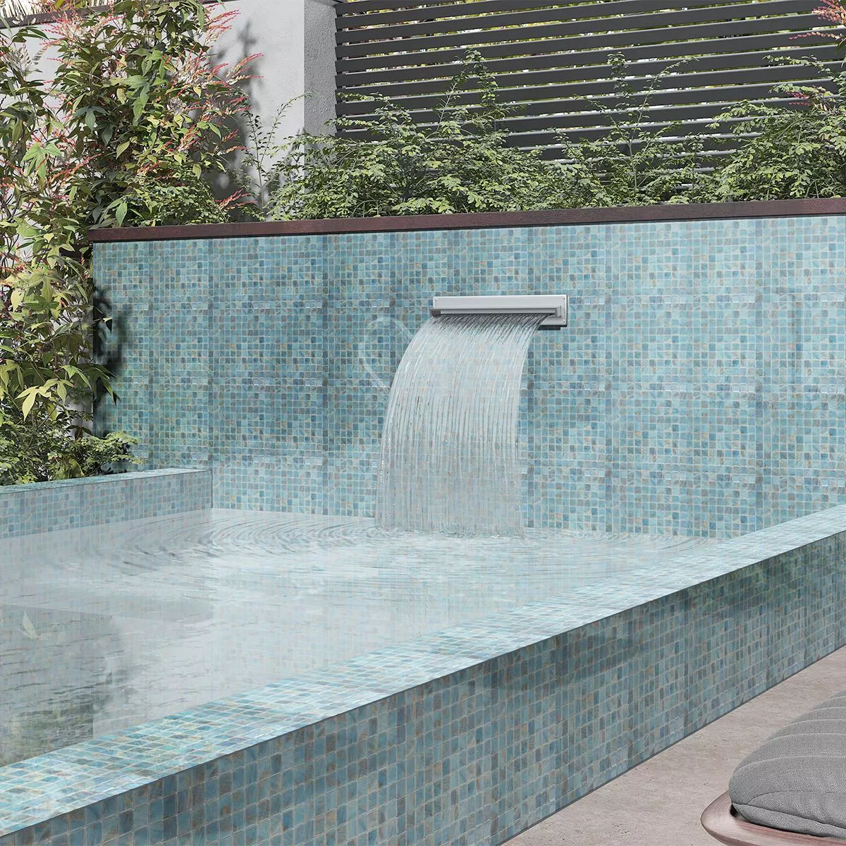 Glas Schwimmbad Pool Mosaik Alassio Blau 38