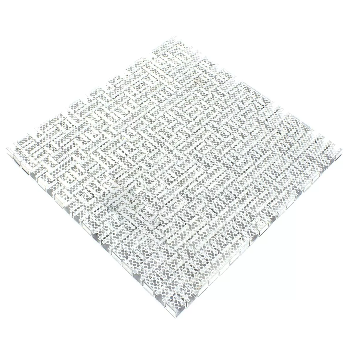 Prøve Aluminium Metal Mosaik Fliser Montezuma Gra Sølv Mix