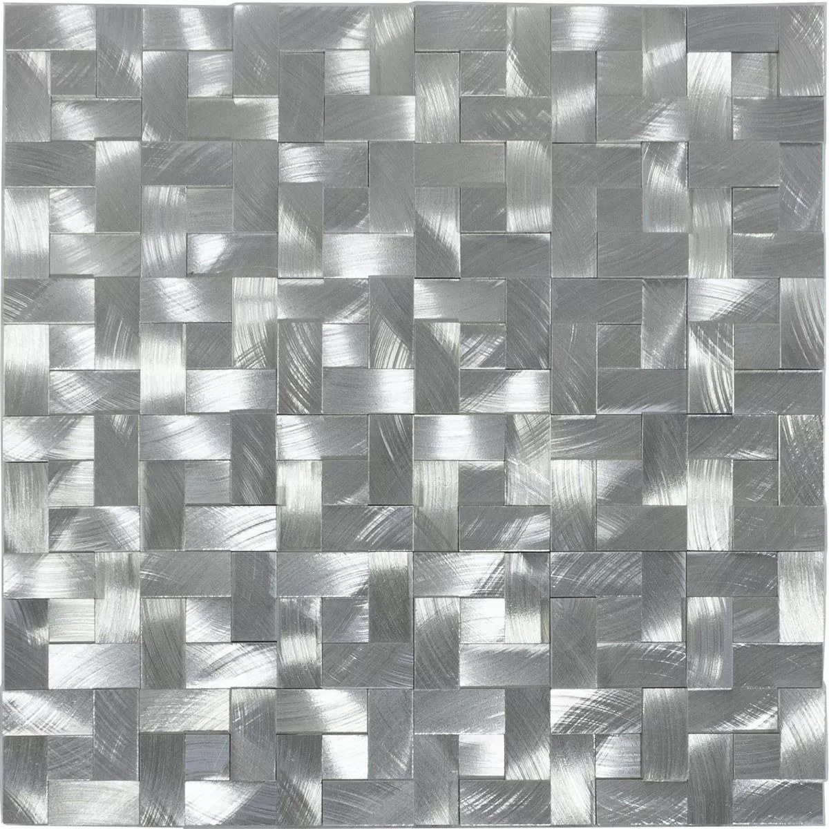 Sample Aluminium Metal Mosaic Tiles Quantum Silver