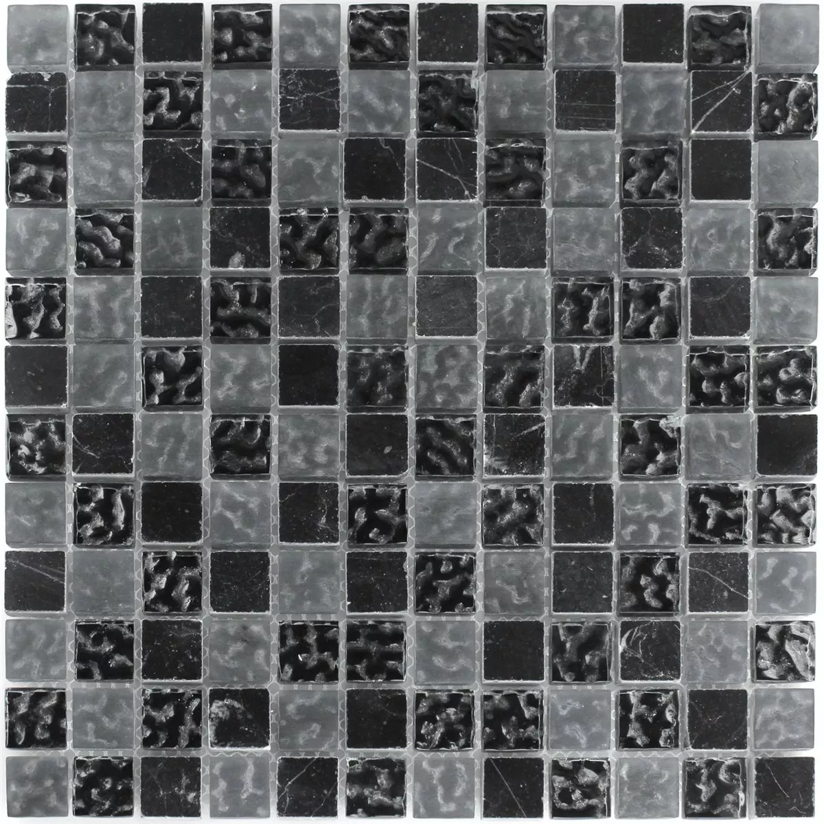 Mozaiková Dlaždice Sklo Mramor Zambia Drážkovaný 23x23x8mm