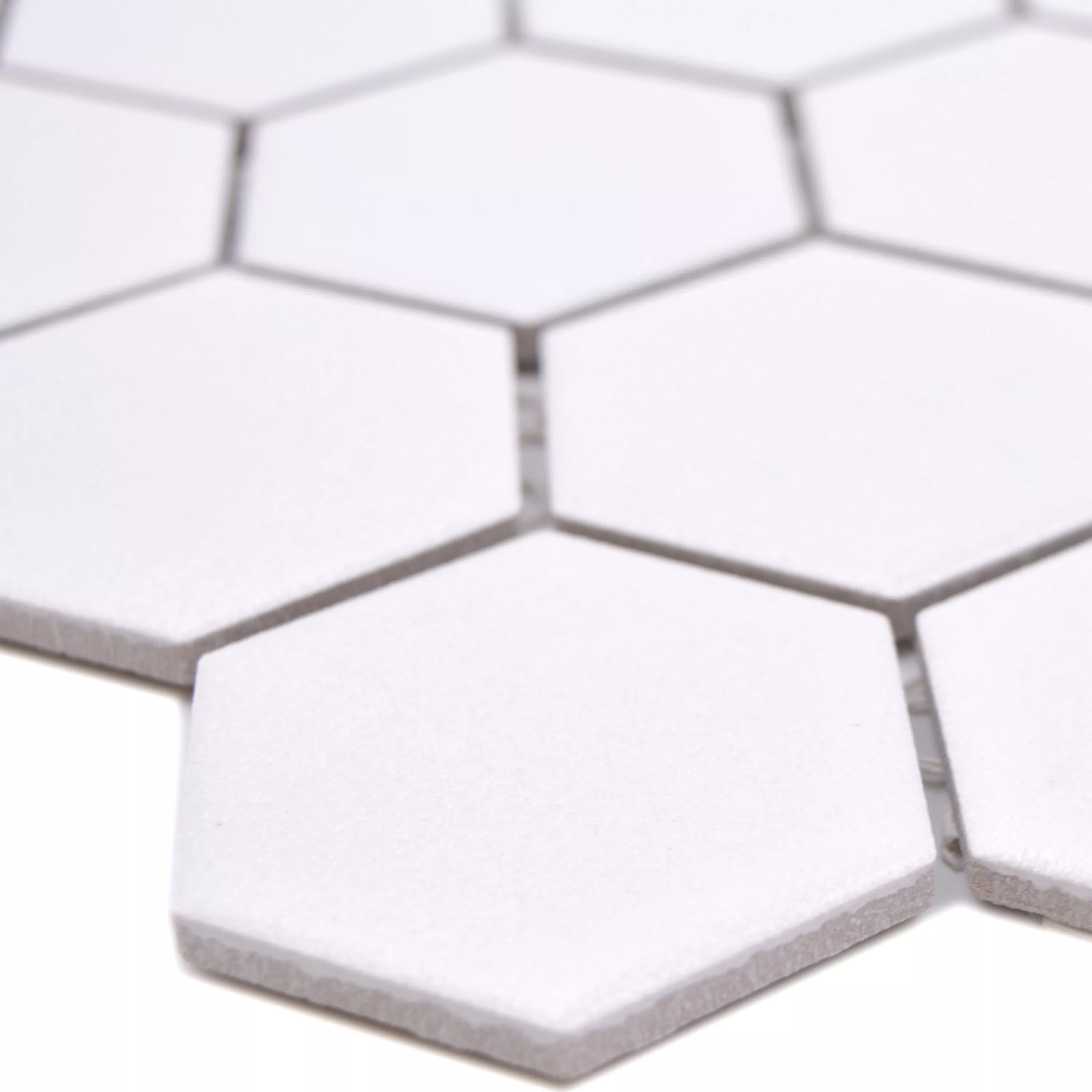 Sample Ceramic Mosaic Bismarck R10B Hexagon White H51