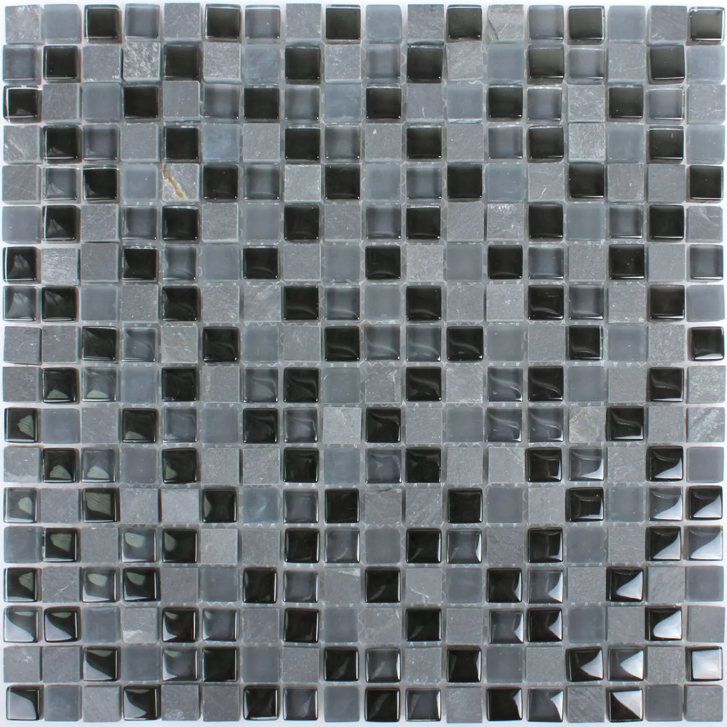 Mosaik Marmor Java Glasmix Apollo Svart 15