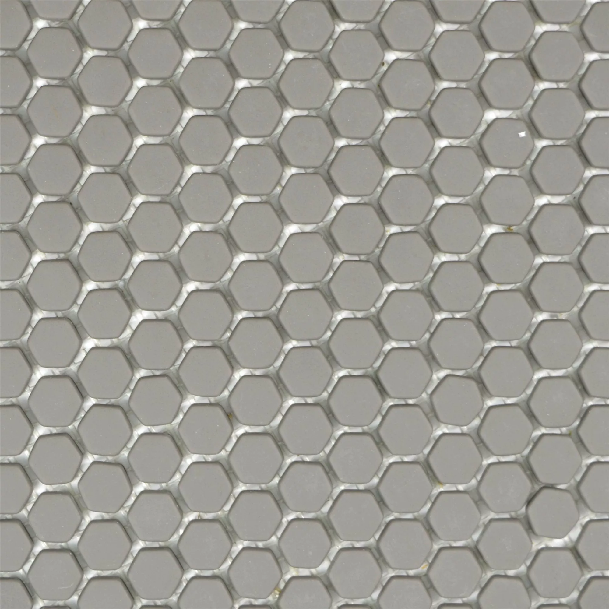 Sample Glass Mosaic Tiles Kassandra Hexagon Grey Brown Mat