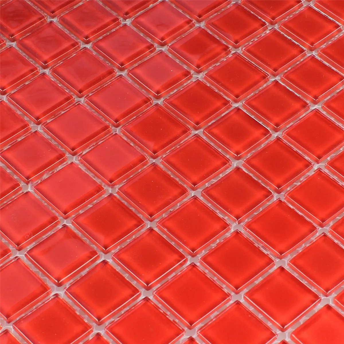 Plăci De Mozaic Sticlă Roșu Uni 25x25x4mm