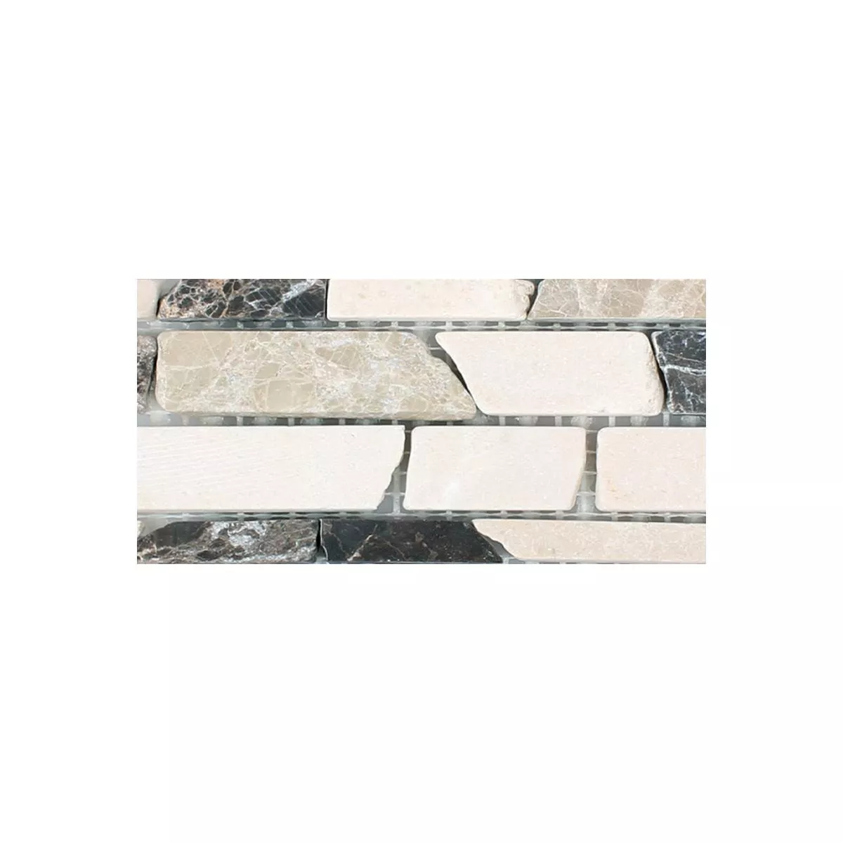 Prøve Mosaikfliser Marmor Havel Brick Castanao Biancone