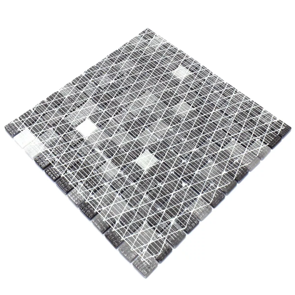 Stakleni Mozaik Pločice Silvertown Antracit Metallic 25x25mm