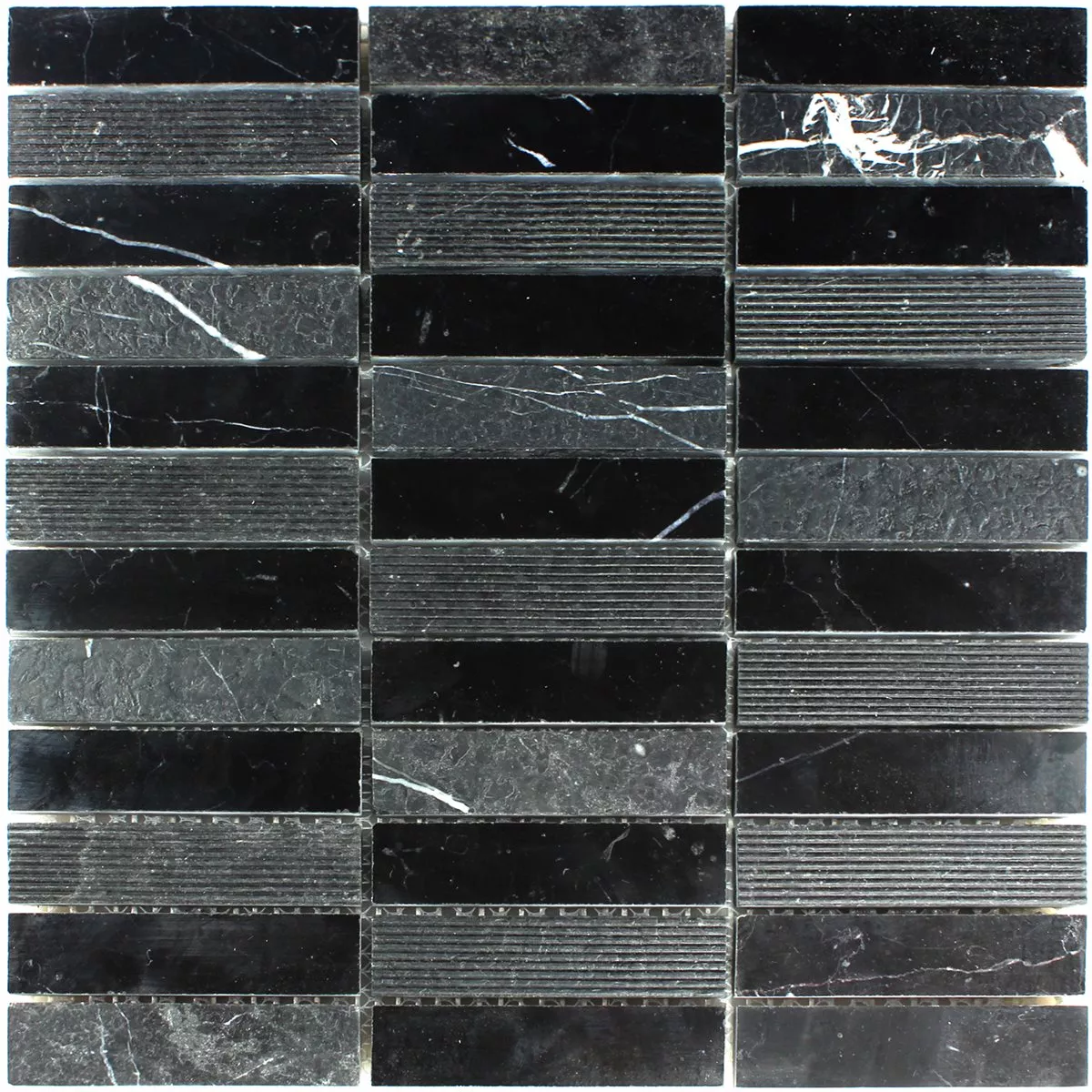 Model din Plăci De Mozaic Marmură Tijă Lustruit Negru