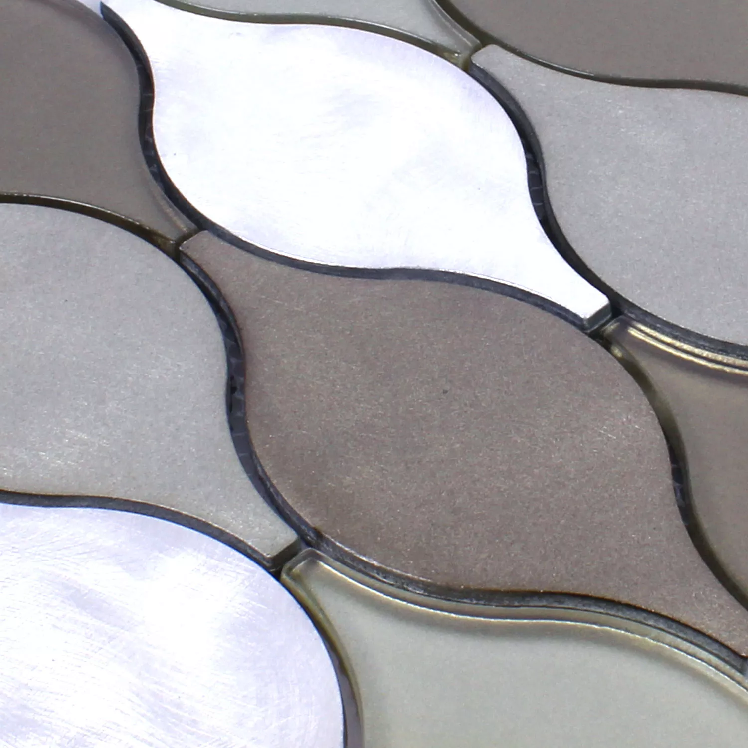 Mosaikkfliser Glass Aluminium Eliza Brun Sølv