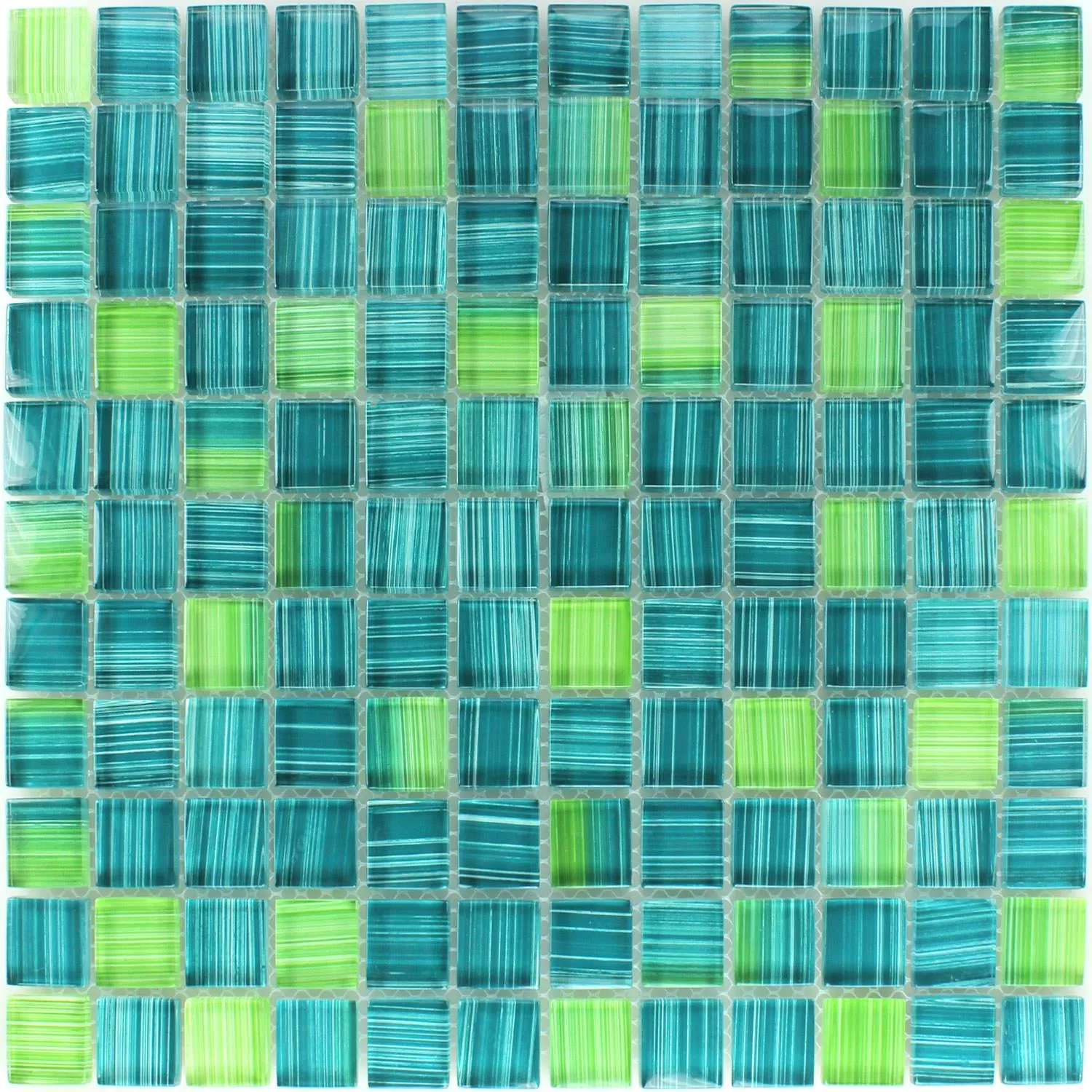 Azulejo Mosaico Listrado Vidro Cristal Verde