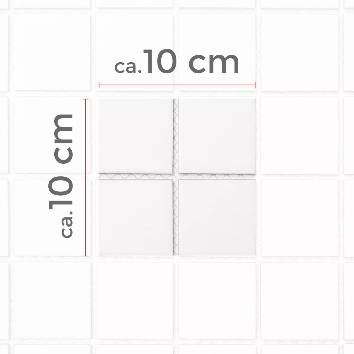 Πρότυπο από Kεραμικά Ψηφιδωτά Πλακάκια Adrian Ασπρο Παγωμένος Tετράγωνο 48