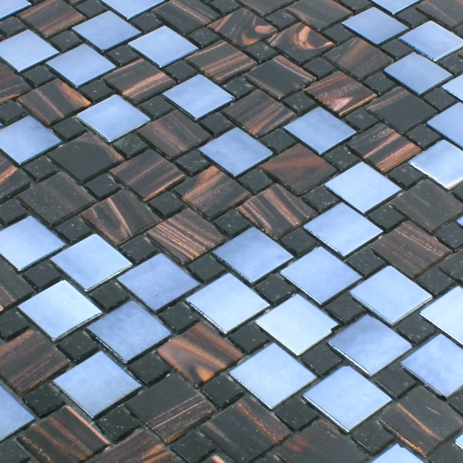 Sample Mosaic Tiles Glass Tahiti Brown Metallic