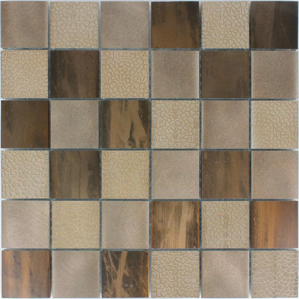 Sample Mosaic Tiles Aluminium Ayolas Brown