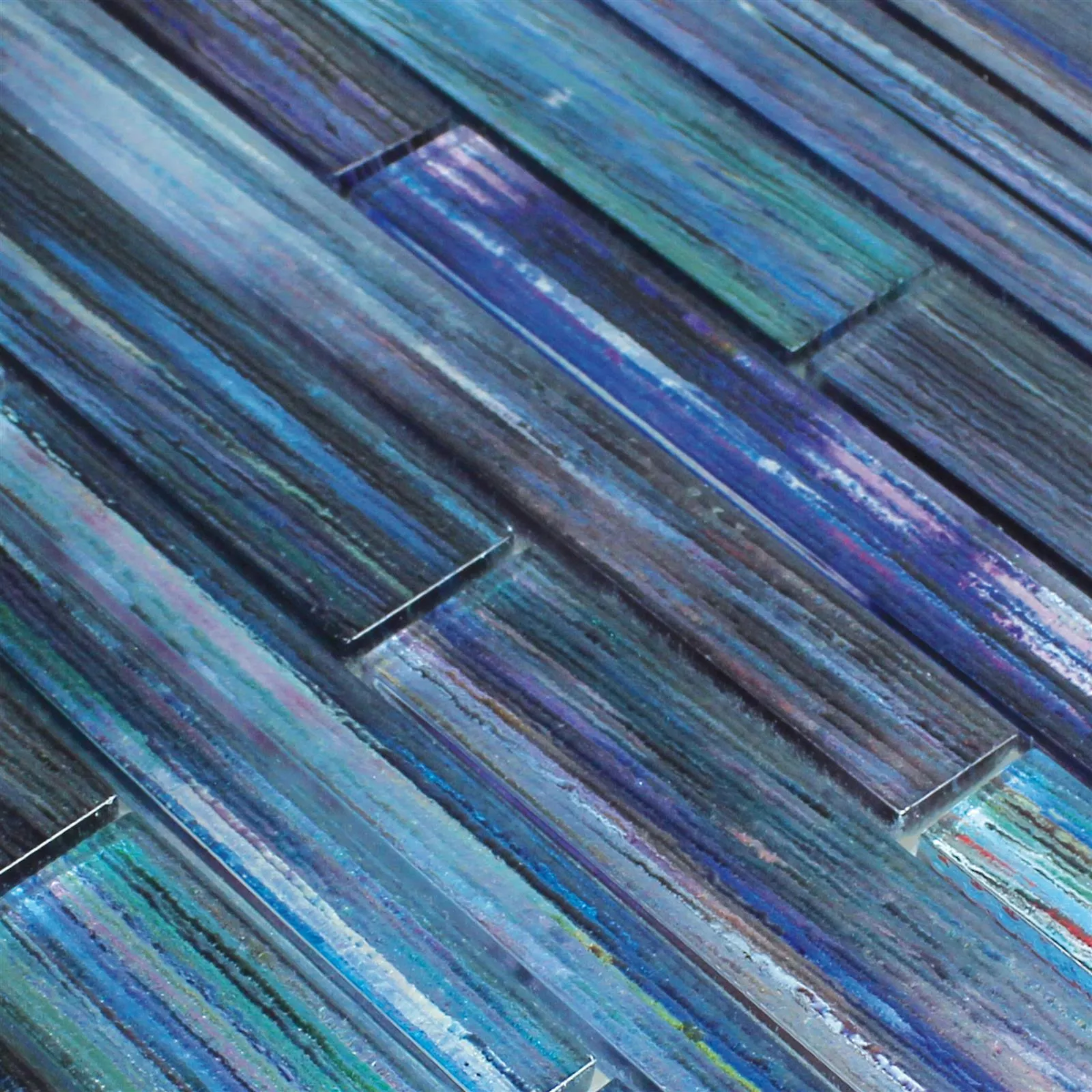 Stakleni Mozaik Pločice Lemont Strukturiran Plava Siva