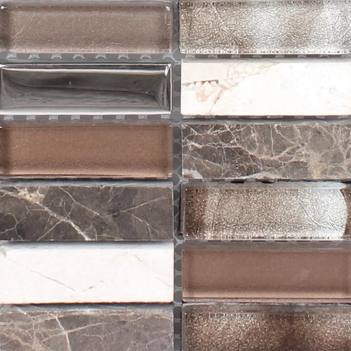 Sample Mosaic Tiles Magia Glass Natural Stone Mix Brown