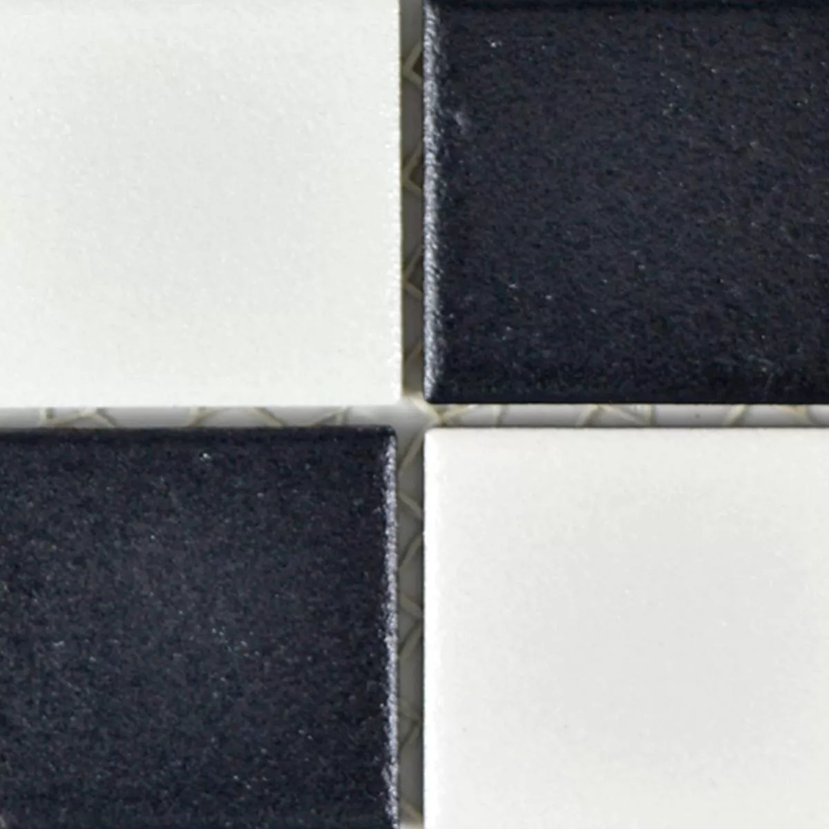 Padrão de Cerâmica Azulejo Mosaico Heinmot Preto Branco R10 Q48