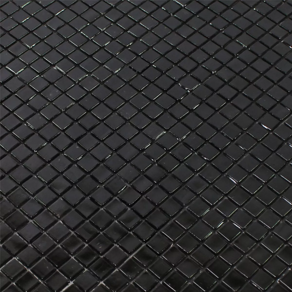 Plăci De Mozaic Sticlă Mini Negru Strălucitor