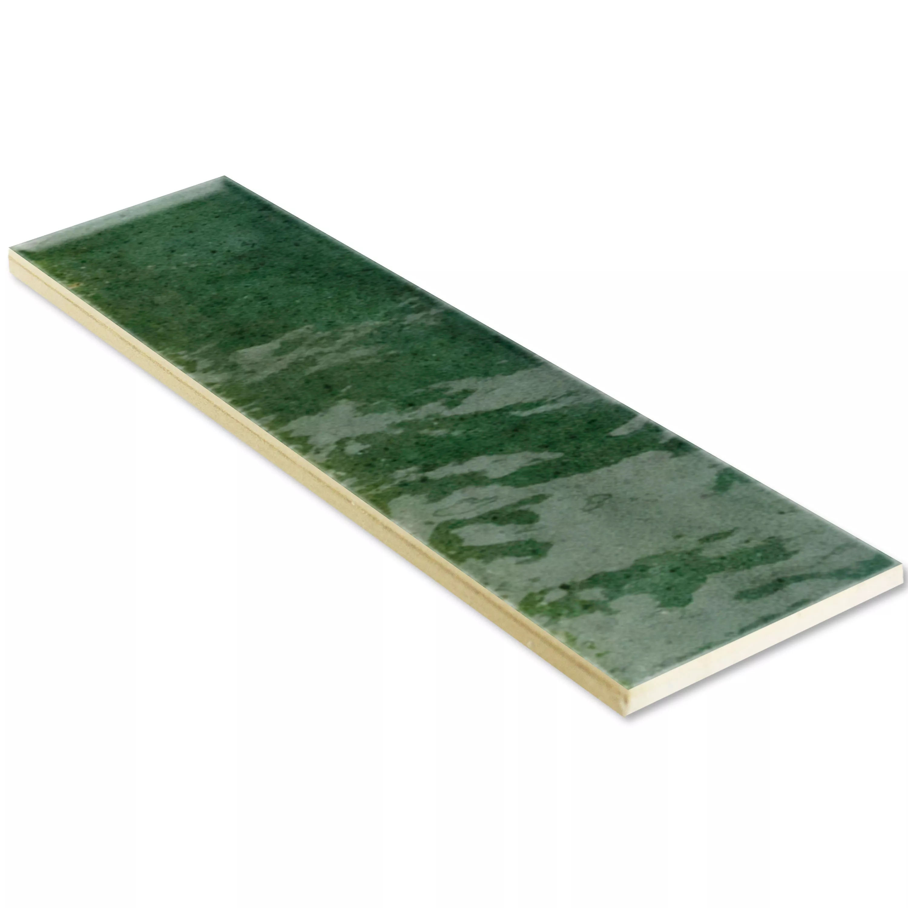 Cтенни Плочки Laguna Блестящ Вълнообразен Зелено 6x24cm