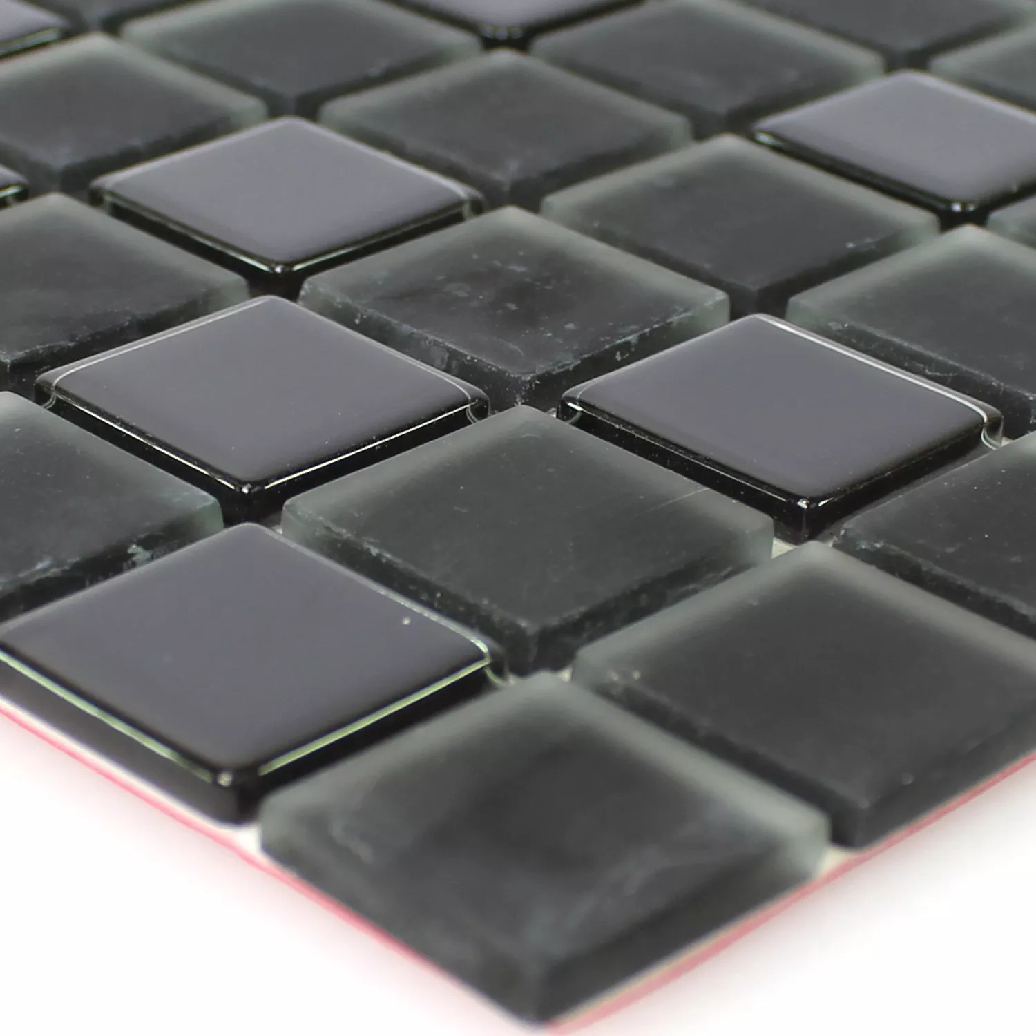 Mosaic Tiles Glass Self Adhesive Black Uni