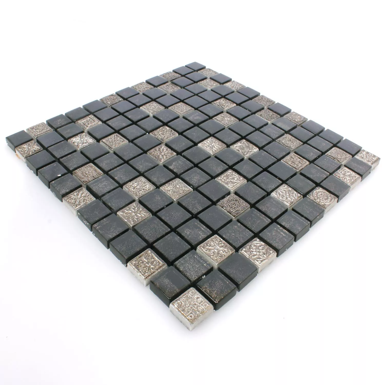 Sample Mosaic Tiles Glass Natural Stone Coloniale Anthracite