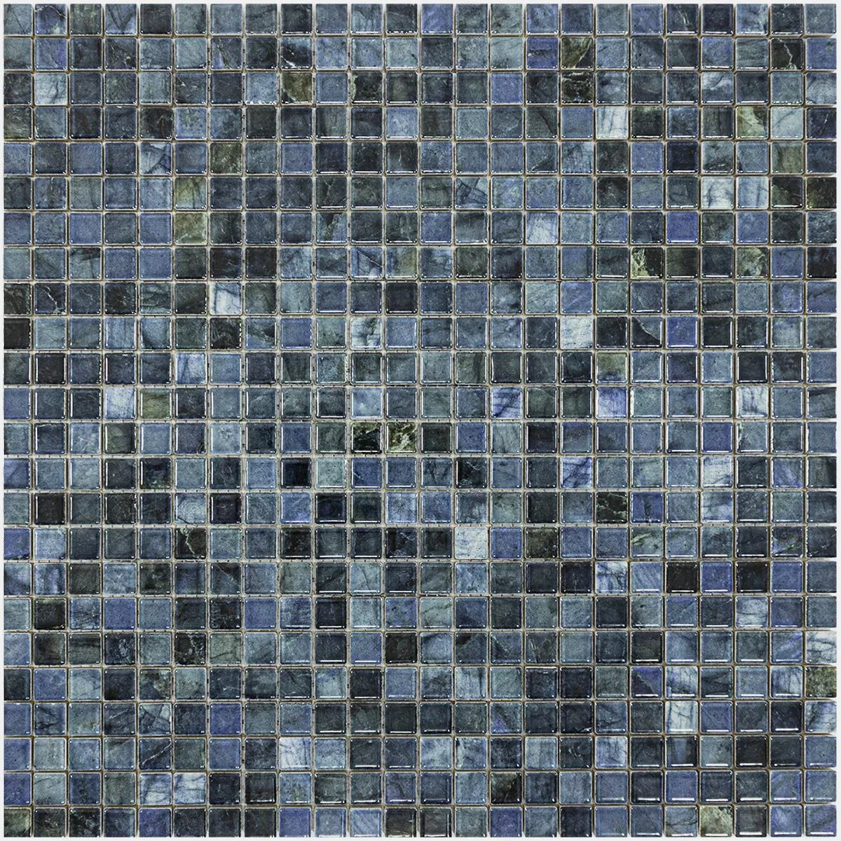 Mosaico Cerámico Azulejos Elysium Aspecto De Mármol Azul 12