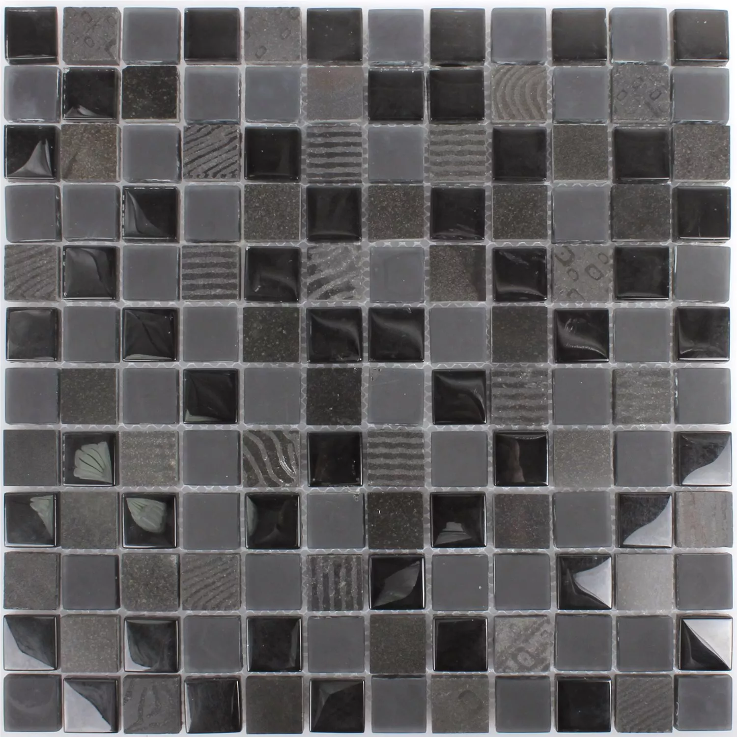 Mozaika Ankara Szkło Kamień Mix Czarny 23