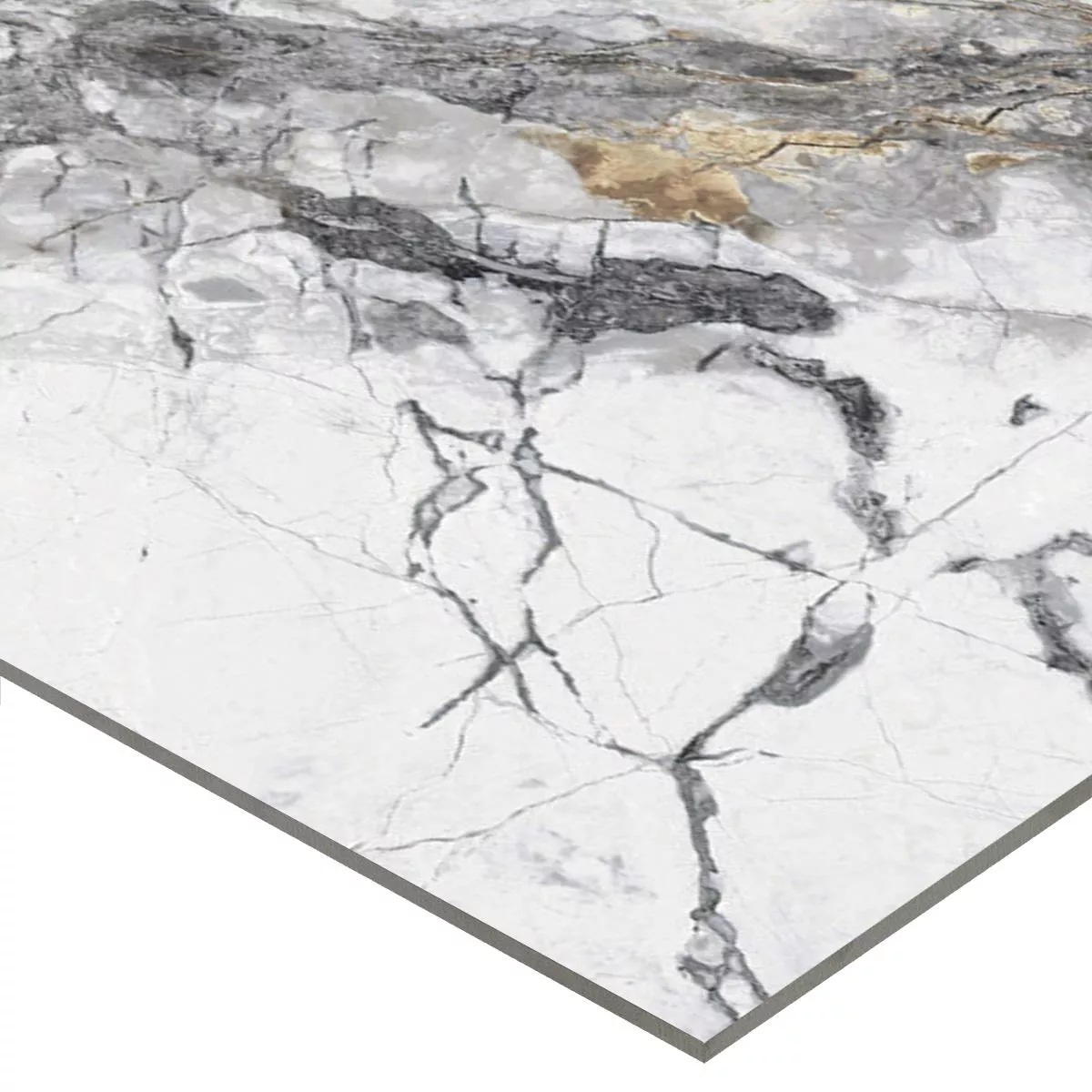 Floor Tiles Montacino Marble Optic Blanc Grey Polished Glossy 60x120cm