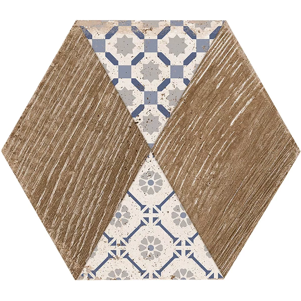 Porcelain Stoneware Tiles Isfahan Hexagon Blue 22,5 x 25,9cm Porcelain Stoneware Tiles Isfahan Hexagon Blue 22,5 x 25,9cm