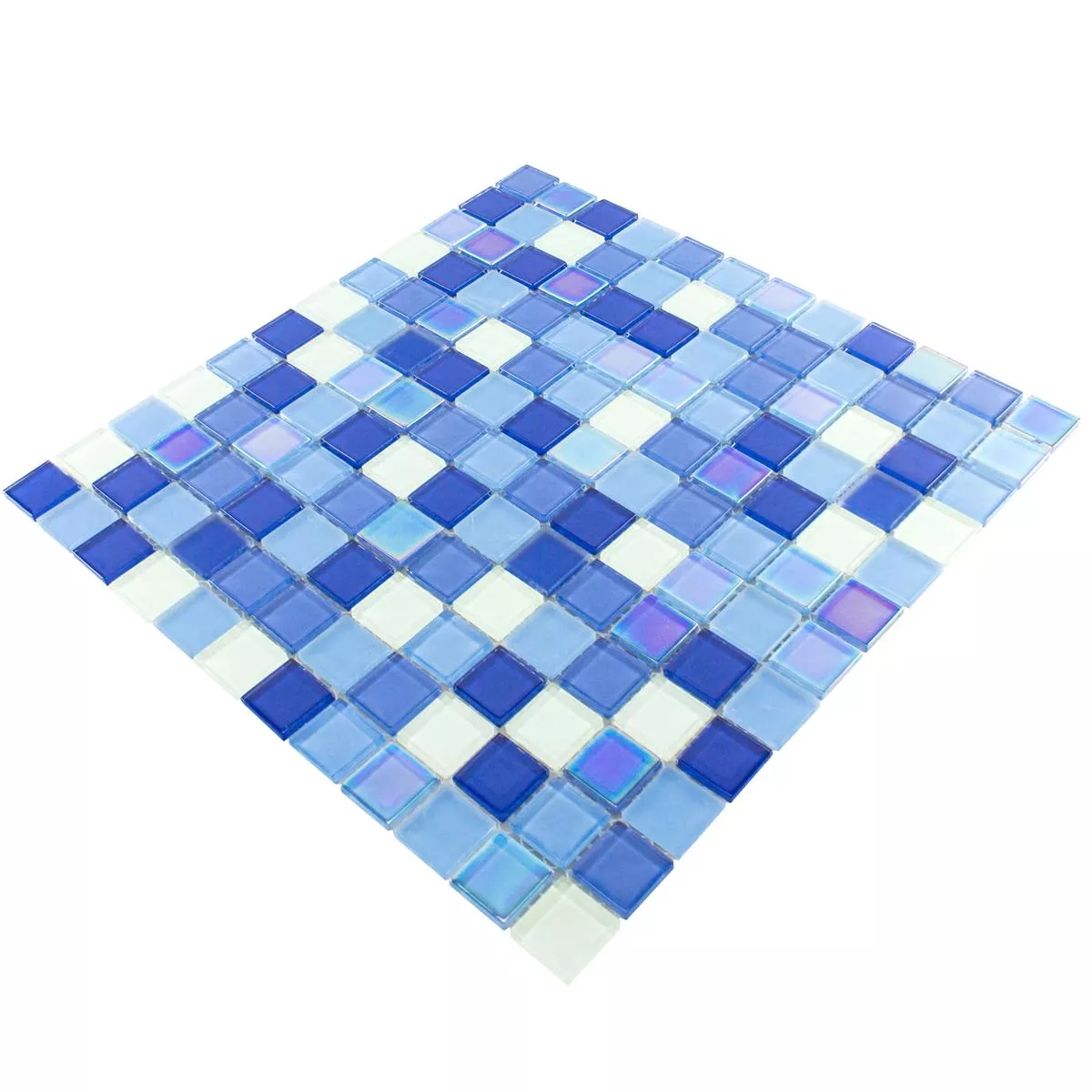 Mosaico De Vidro Azulejos Karlsruhe Azul Branco