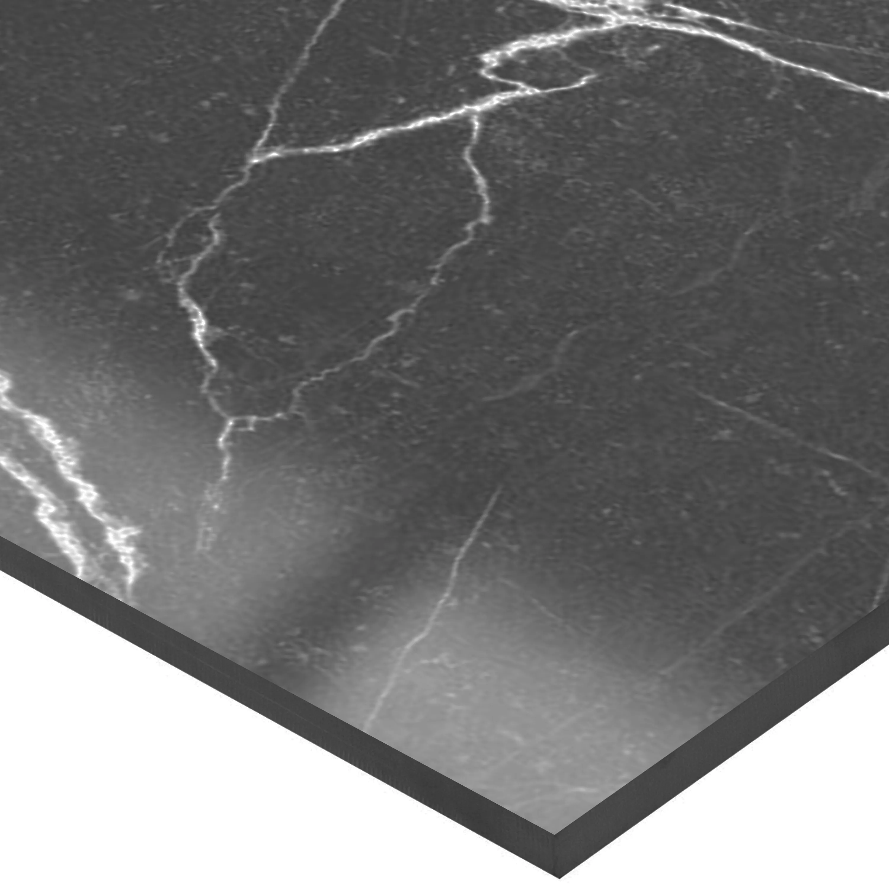 Muster von Bodenfliesen Santana Marmoroptik Poliert Dunkelgrau 60x120cm