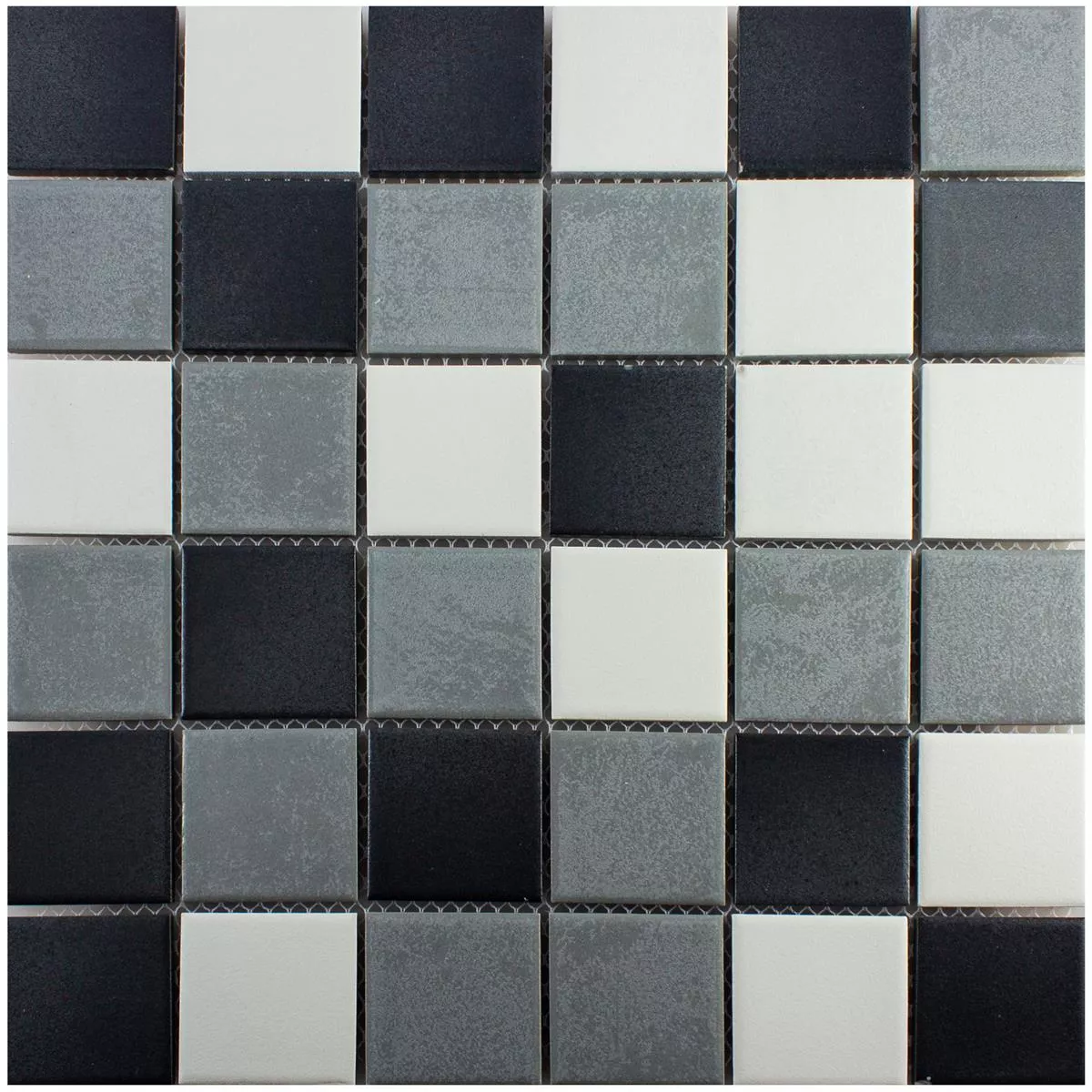 Campione Ceramica Mosaico Piastrelle Orion Nero Grigio