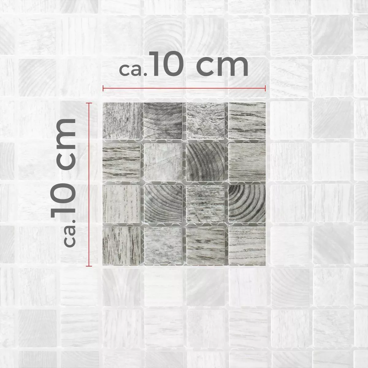 Sample Mosaic Tiles Glass Valetta Wood Structure Light Grey