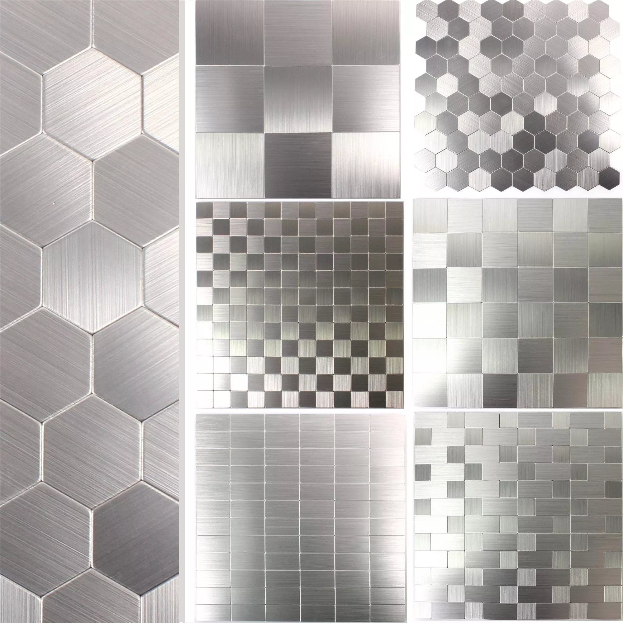 Sample Mosaic Tiles Metal Self Adhesive Mikros Silver