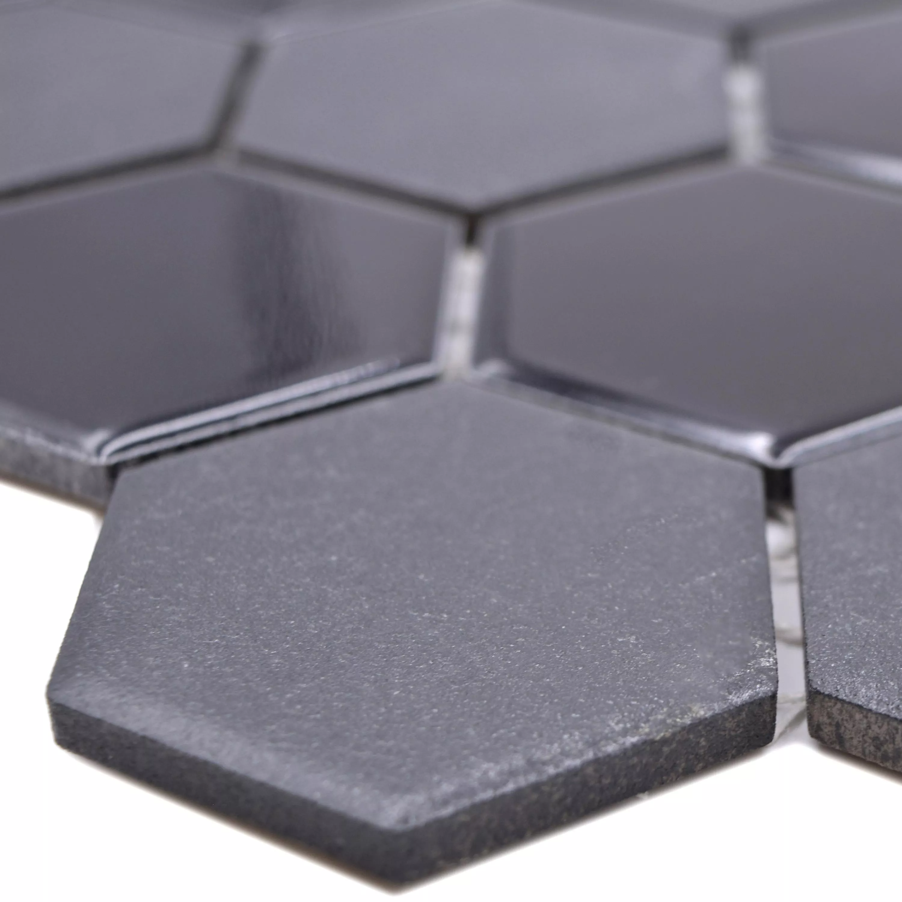 Kerámia Mozaik Tripolis Fekete R10B Hatszög 51