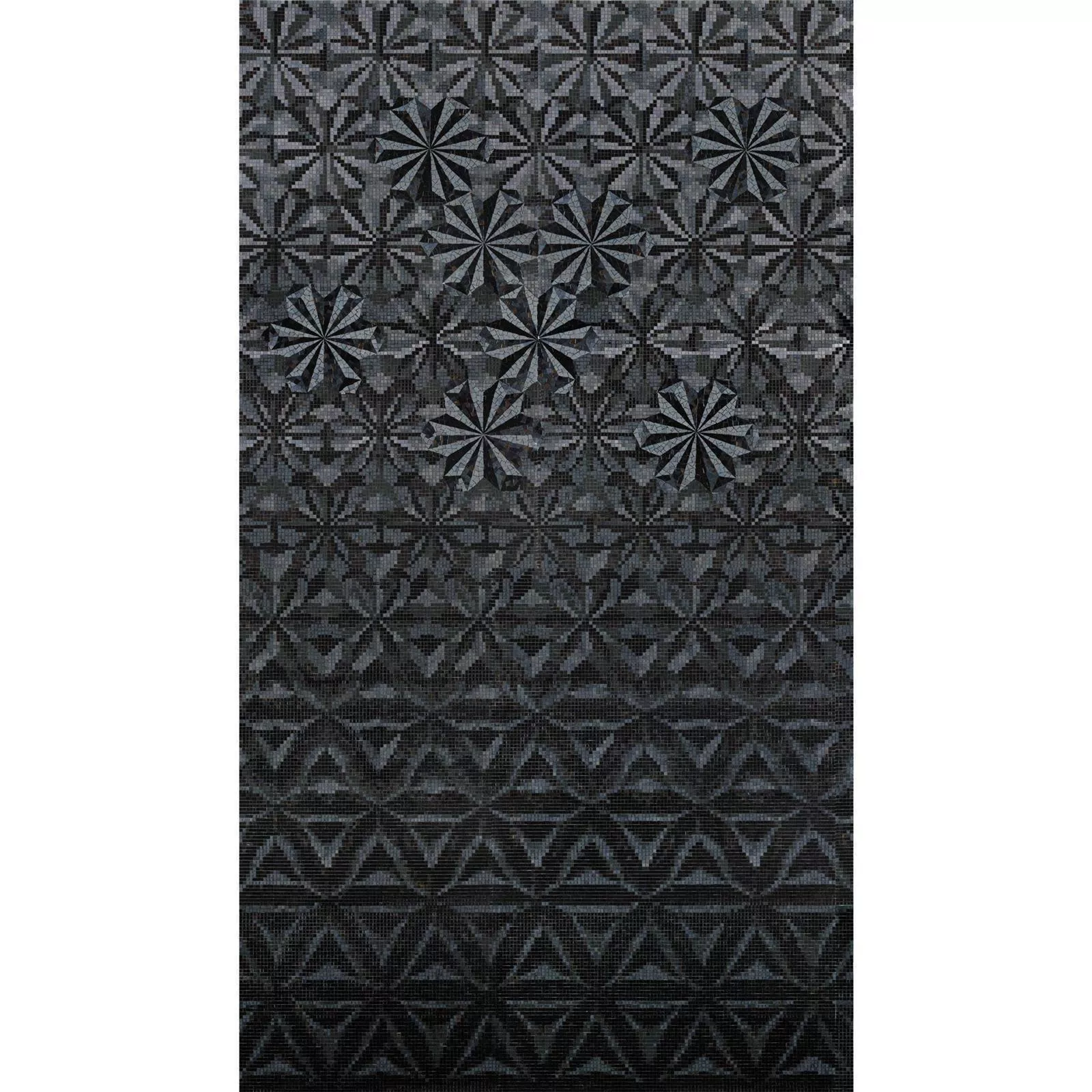 Mosaïque En Verre Image Magicflower Black 90x240cm