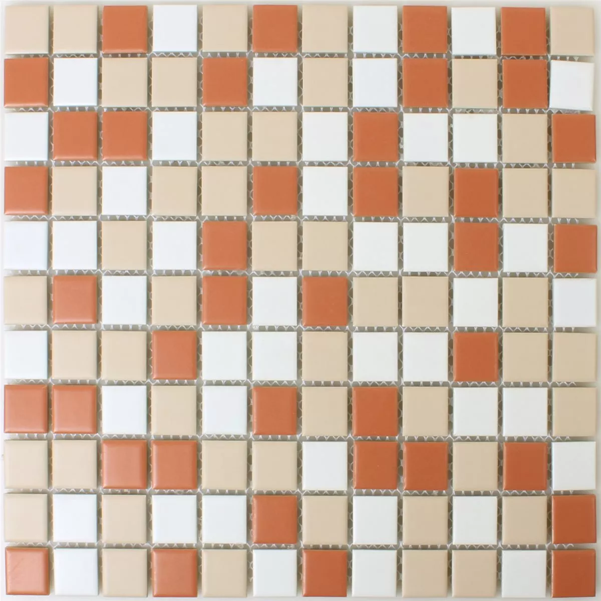 Azulejo Mosaico Cerâmica Branco Creme Terracota Mix