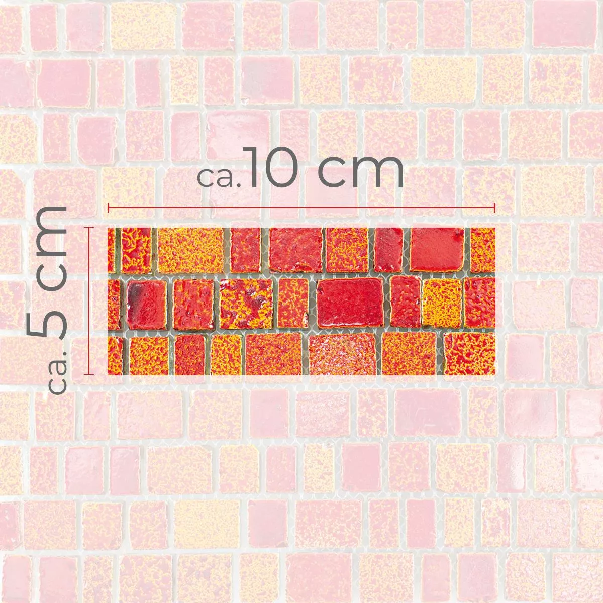 Mønster fra Glass Mosaikkfliser Economy Rød Gul