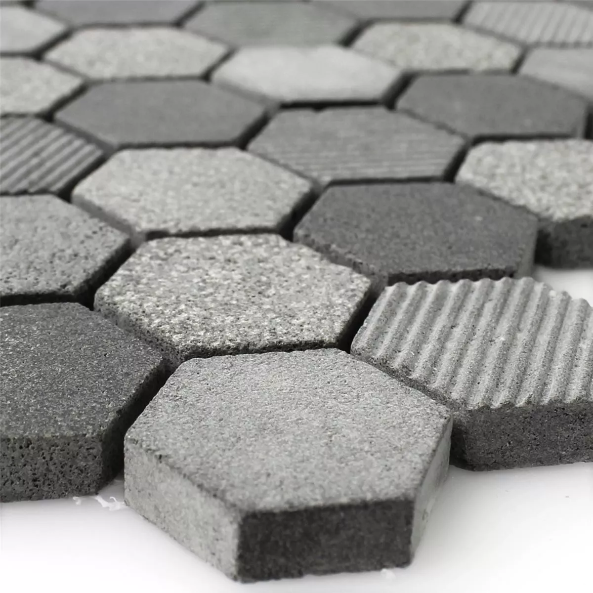 Plăci De Mozaic Hexagon Piatră Naturală Notte Antracit Plăci De Mozaic Hexagon Piatră Naturală Notte Antracit