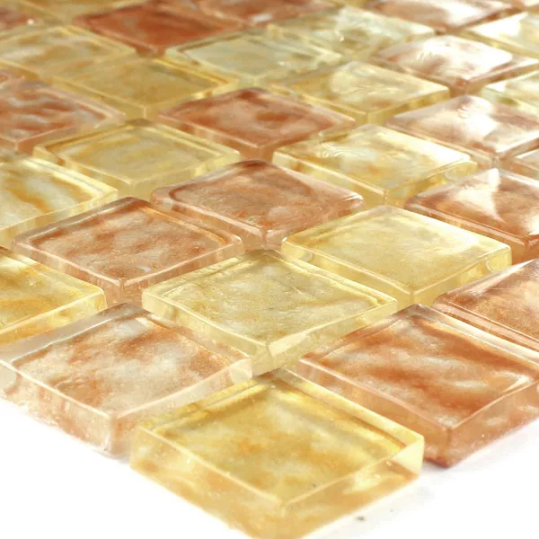 Sample Mosaic Tiles Glass Amber Beige Mix