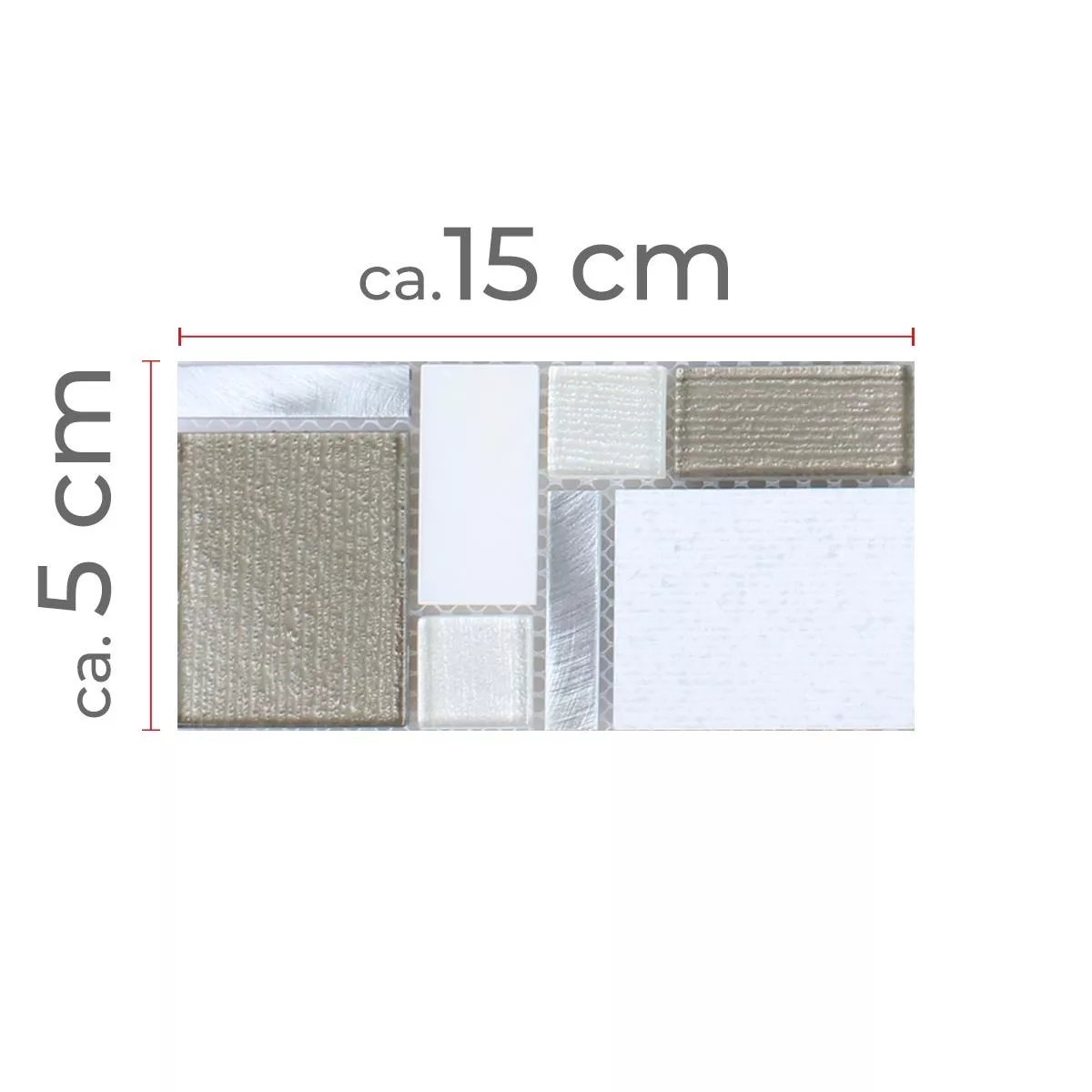 Campione Mosaico Materiale Mix Echo Bianco Beige