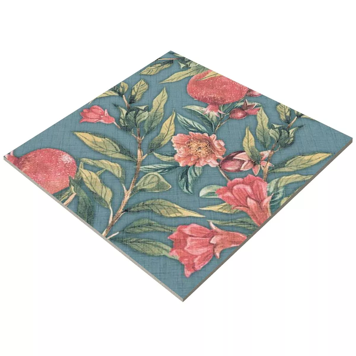 Floor Tiles Flowerfield 18,5x18,5cm Blue Decor