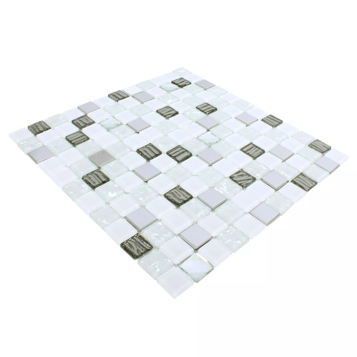 Mozaik Csempe Admont Fehér Gyémánt Négyzet